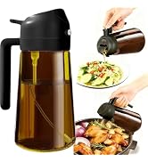 JACCOOTHALIA 16oz/470ml Oil Sprayer for Cooking, 2 in 1 Oil Dispenser for Kitchen, Olive Oil Spra...
