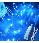 16FT Lipstick Rechargeable Fairy Lights, Twinkle Lights Battery Operated, Mini Indoor LED String ...