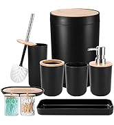 iMucci Bathroom Accessories Set with Trash Can,Toothbrush Holder, Lotion Soap Dispenser, Soap Dis...
