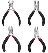 WISEUP 4.5-inch Mini Pliers Set For Jewelry Making Tools Including Needle Nose Pliers,Wire Cutter...