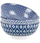Selamica Ceramic Large Salad Bowls Set, 53 OZ Pho Bowls 8 Inch Soup Bowls for Kitchen, Large Serv...