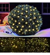 LED Christmas Net Lights Outdoor Christmas Decorations for Bushes,100LED 5ftx5ft Connectable Gree...