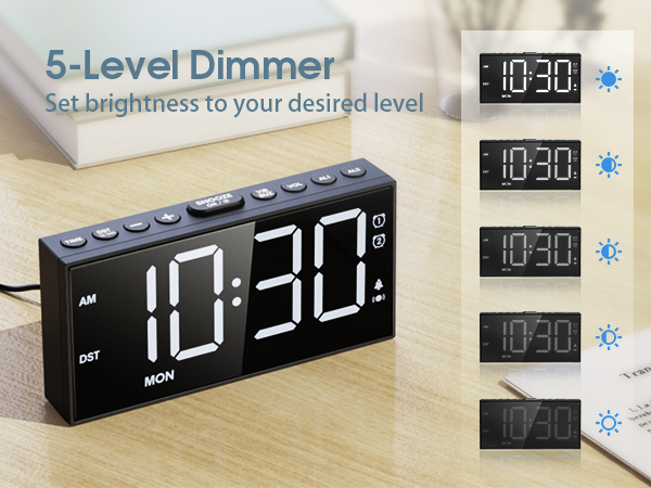 Alarm Clock with Adjustable Screen