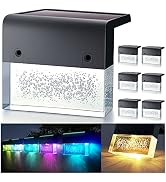DenicMic Solar Deck Lights LED Waterproof Solar Step Lights Outdoor 6 Pack | Solar Fence Lights f...