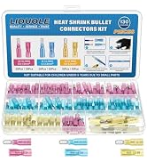 LIDUOLE 130Pcs Heat Shrink Bullet Connectors 22-10 AWG Bullet Connector Terminals Set Male Female...
