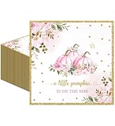 50PCS A Little Pumpkin is on the Way Napkins Fall Little Pumpkin Baby Shower Napkins Autumn Pumpk...