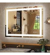 GLSLAND 26"x38" LED Lighted Bathroom Mirror Dimmable Wall Mirrors with Anti-Fog LED Bathroom Mirr...