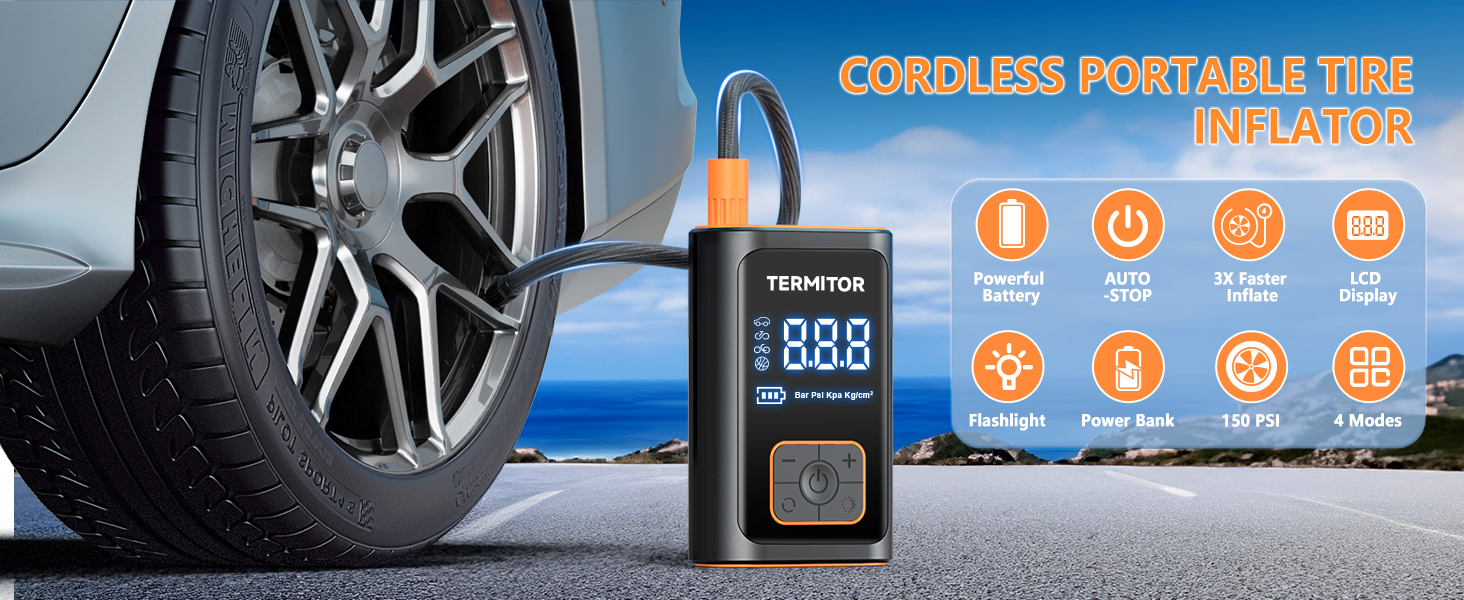 tire inflator portable air compressor