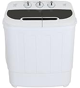 HomGarden 2 in1 Compact Mini Twin Tub Washing Machine w/Washer Spin Cycle Dryer, 13lbs Capacity w...