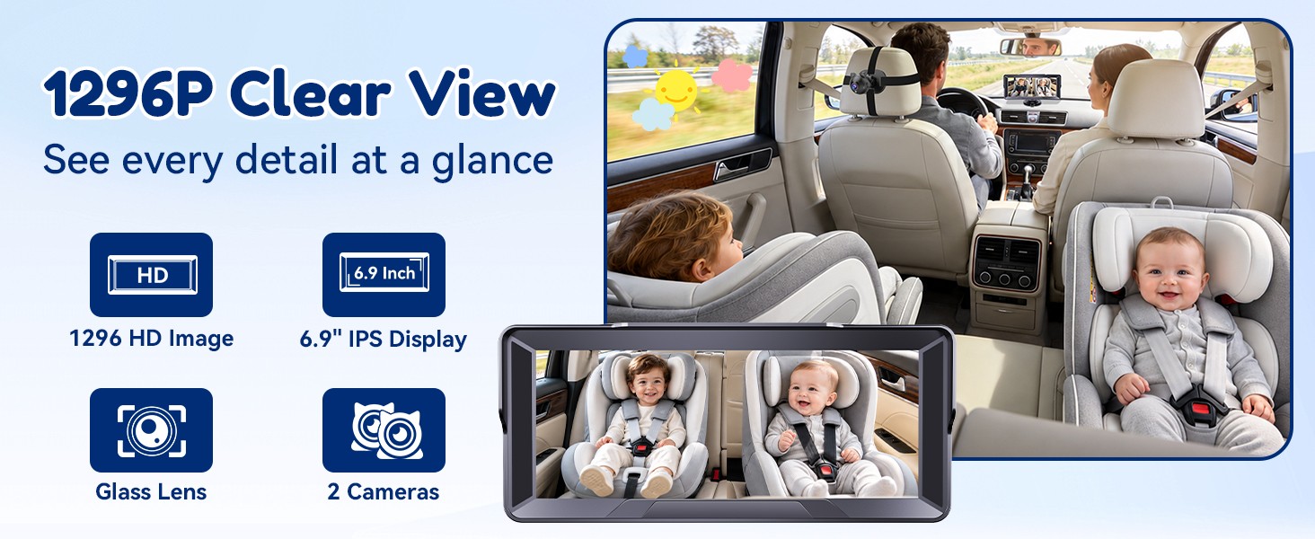 dual baby car camera