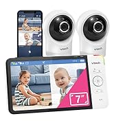 VTech RM7764-2HD Smart WiFi 2 Camera BabyMonitor, 360° Pan&Tilt, 10X Zoom, 7” HD Display & NightV...