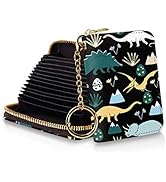Yonlevres Credit Card Holder RFID Wallet, Cute Dinosaur Card Holder Wallet for Women with Keychai...