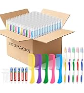 Zhjianup Travel Size Disposable Toothbrushes with Toothpaste Dental Floss Picks and Comb in Bulk,...