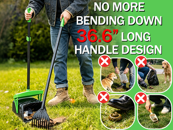 FUSBUNTY Dog Pooper Scooper Swivel Bin with 100 Waste Bags