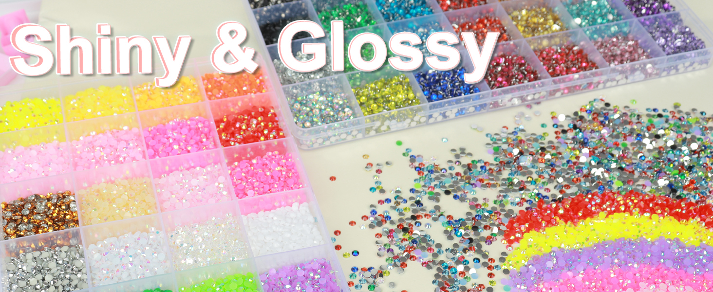 2 Boxes Rhinestones for Bedazzling Kit, 56 Colors 3MM Resin Flatback Gems