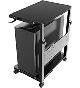 PUTORSEN Computer Tower Stand Cart - 2-Tier CPU Cart with 4 Casters, Rolling Holder with Pegboard...