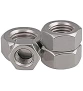4Pcs Silver M10 x 1.25 mm Pitch Stainless Steel Left Hand Thread Hex Nut Metric Thread Handle Nut...