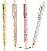 PASISIBICK 4 PCS of Ballpoint Pens, Comfortable Writing Metal Retractable Pretty Journaling Pens ...