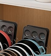 Golener Pots and Pans Organizer Under Cabinet - 22" Deep Expandable Pot Organizers inside Cabinet...