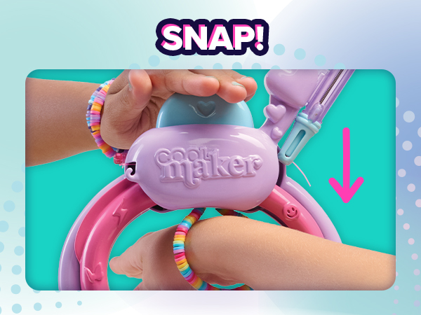 Hand pushing the button to clasp the bracelet
