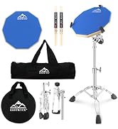 EASTROCK Practice Drum Pad Stand Bundles, 12 Inches Double Sided Silent Silicone Drum Pad, Silico...