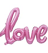 Large Pink Foil LOVE Balloons