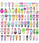 Girls Hair Clips Barrettes, Funtopia 80 Pcs Lovely Animal Fruit Printed Pattern Metal Snap Hair C...