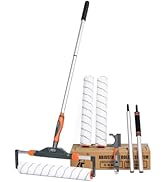 PinStone 10pcs 12"-18" Adjustable Large Paint Roller Kit: 1-5Ft Aluminum Extension Poles, Brush &...