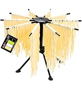 Cambom Foldable Pasta Drying Rack- Plastic Spaghetti Household Noodle Dryer with 10 Bar Handles (...