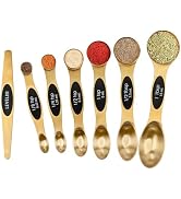 Magnetic Measuring Spoons Set Stainless Steel with Leveler, Stackable Metal Tablespoon Measure Sp...