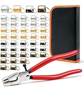 Bemaka 4 Colors 1 Inch Key Fob Hardware with Pliers & Leather Zipper Bag | 42Pcs Keychain Hardwar...