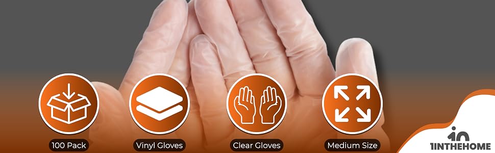 vinyl gloves, clear gloves, medium gloves