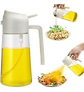Aovdy 16oz/470ml Glass Olive Oil Sprayer for Cooking - 2 in 1 Olive Oil Dispenser Bottle Spray an...