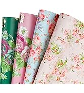 RUSPEPA Gift Wrapping Paper Sheets - Floral Design Perfect for Wedding,Birthday, Mothers Day, Con...