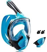 Aegend Full Face Snorkel Mask for Adults Youth, Snorkeling Gear with Emergency Removal Handle, La...
