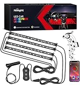 Nilight Car Interior Lights with APP Control 16 Million RGB Colors Strip Lights with Music Sync M...