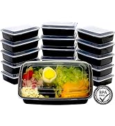 16 Pack - SimpleHouseware 1 Compartment Food Grade Meal Prep Storage Container Boxes, 28 Ounces