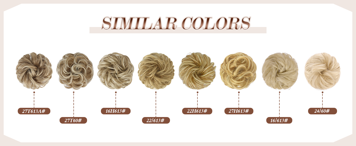 Blonde shades of messy bun hair pieces