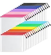 SUNEE Mesh Zipper Pouch 6x9 in (10 Colors, 30 Packs), Mesh Bags with Zipper for School Office Sup...