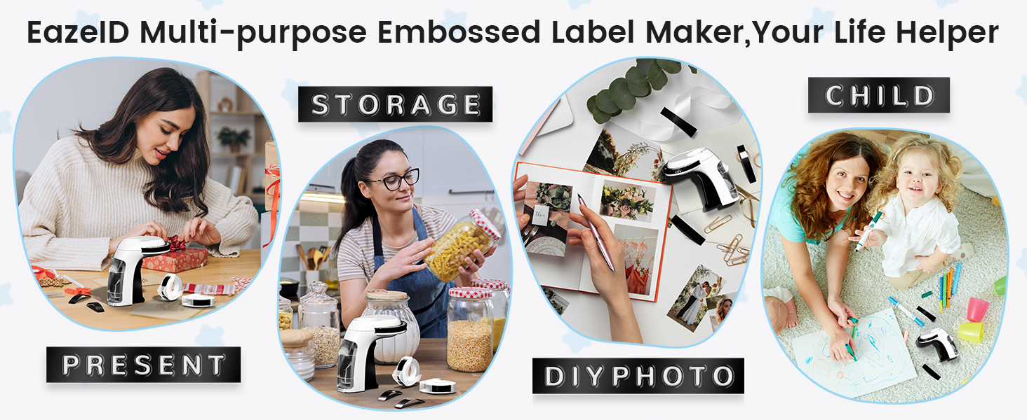 Embossing Label Maker Machine with Tape,Handheld 3D Embosser Label Printer