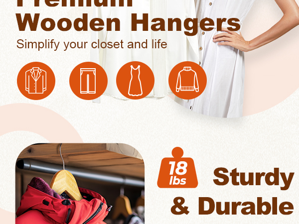 wooden coat hangers for closet