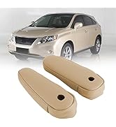 GXARTS 2 PCS Beige Tan Leather Seat Armrest Cover Compatible with Lexus RX300 RX330 RX350 2003 20...