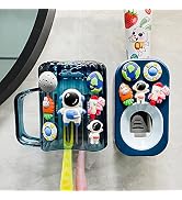 Automatic Toothpaste Dispenser & Toothpaste Holders and Wall Mounted Cup 3 Piece in a Set, is Wal...