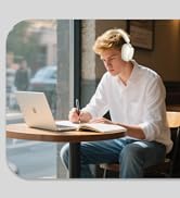 Hmusic MS04 Noise Cancelling Over Ear Headphones, 40dB Hybric ANC Headphones, 2 Mic ENC, 80H Long...