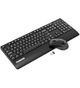 AUSDOM Wireless Keyboard and Mouse Combo, 2.4Ghz Ergonomic Keyboard Mouse Set, Full-Sized Cordles...