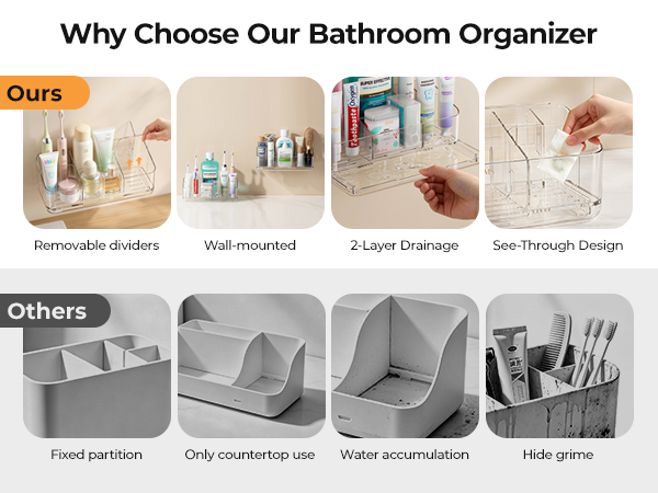 8 Slots Toothbrush Holders for Bathrooms