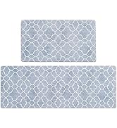 FRESHMINT Kitchen Mat Set of 2, Anti-Fatigue Cushioned Kitchen Mats for Floor, Waterproof Non Sli...