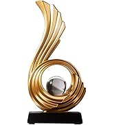XYQXYQ Modern Golden Abstract Art Sculpture, Gold Entryway Table Accents, Resin Statue–Crafted De...