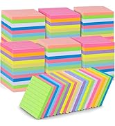 60 PCS Lined Sticky Notes 3x3In Colorful Sticky Notes 75 Sheets/Pad 12 Colors,Bright Ruled Post S...