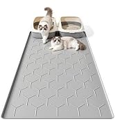 Bulkniu Extra Large Silicone Cat Litter Mat, Waterproof/Urineproof, Litter Recycling, Easy to Cle...